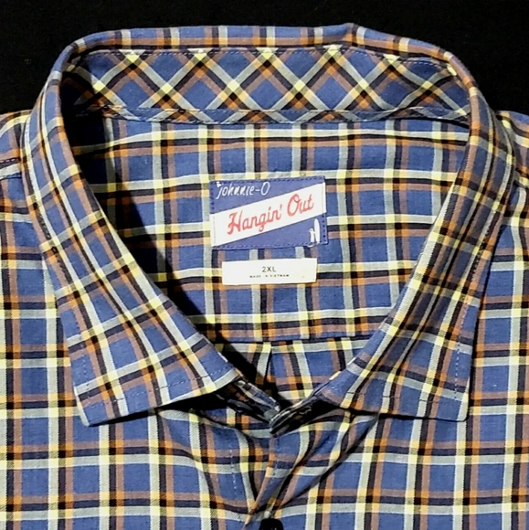 Johnnie-O Mens 2XL Multicolor Check Plaid Long Sleeve Button Shirt $135 - Picture 3 of 7